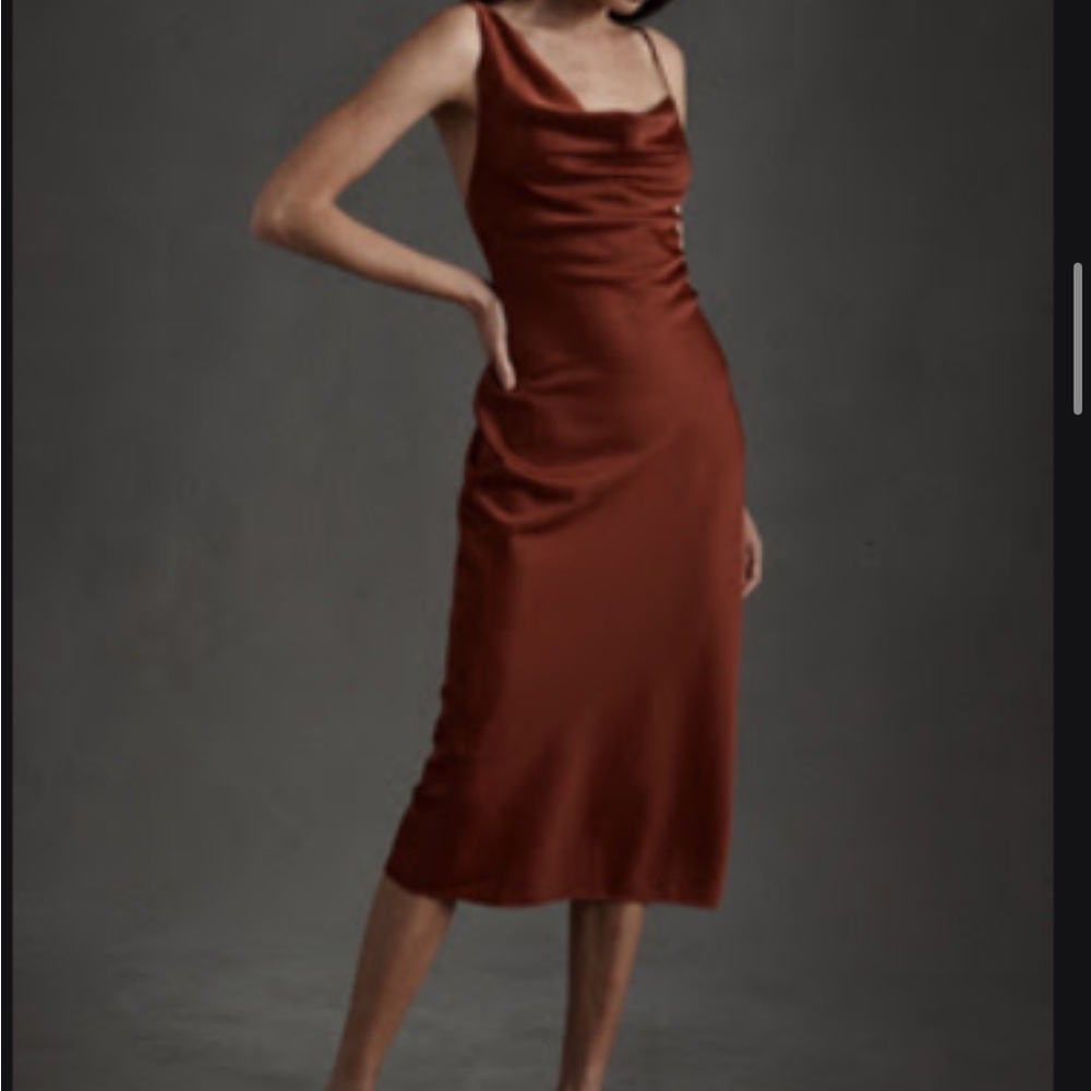 BHLDN August Midi Dress dark rust
